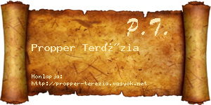 Propper Terézia névjegykártya